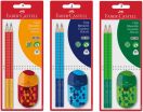 Faber Castell Μολύβια Grip Δίχρωμα 2Τμχ & Ξύστρα-Γόμα Combi-3 Χρώματα (12309768) (0)