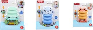 Fisher Price Κουδουνίστρες Ζωάκια Ωκεανού-3 Σχέδια (JHB54) (2)