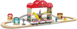 Hape Railway Ξύλινος Σιδηρόδρομος Train Station Set (E3877K) (0)