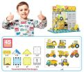 Picasso Tiles Construction Set With 8 Vehicles 45Τμχ (PTQ11) (1)