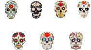 Μάσκα Νεκροκεφαλή Dia De Los Muertos-7 Σχέδια-1 Τμχ (Α1124) (0)