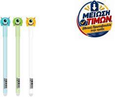 Metron Στυλό Erase Gel 0.7mm Μπλε Monster-3 Σχέδια-1Τμχ (243.092455)
