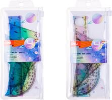 Deli Σετ Γεωμετρίας 4Τμχ 15cm-2 Σχέδια-1Τμχ (971425)