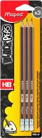 Maped Μολύβι Black Peps Με Γόμα ΗΒ 3Τμχ (851711)