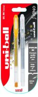 Uni-Ball Στυλό Gel Rollerball Sparkling Χρυσό/Ασημί 1mm-2Τμχ (BL-6482)