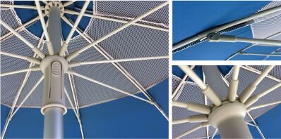 Ομπρέλα Ηλίου Maui 190/8-Σκελετός Αλουμινίου Αντιανεμική 29/32mm Polyester-Μπλε (1930)