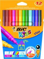 Bic Μαρκαδόροι Ζωγραφικής Kids Visa Fine - 12Τμχ (888695)