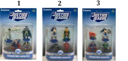 Hero-Mania Justice League Φιγούρες-Τoppers 4Pack-3 Σχέδια (JUT02000)