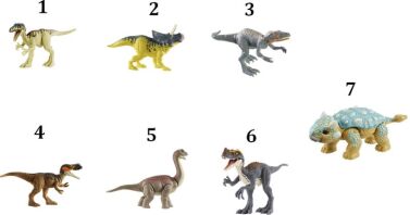 Jurassic World Φιγούρες Δεινοσαύρων-7 Σχέδια (FPF11)