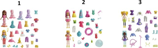 Polly Pocket Κούκλα Με Μόδες Μεγάλο Pack-3 Σχέδια (HNF51)