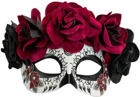WM Μάσκα Ματιών Dia De Los Muertos Με Τριαντάφυλλα (8466)