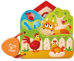 Hape Early Explorer Ξύλινο Baby's Farm Animal Βιβλιαράκι (E0046A)