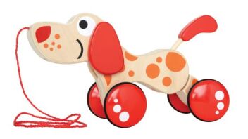 Hape Push & Pull Ξύλινο Συρόμενο Σκυλάκι Walk-A-Long Puppy (E0347A)