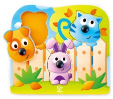 Hape Happy Puzzles Ξύλινο Παζλ Ζωάκια Big Nose Pet Peg (E1309A)