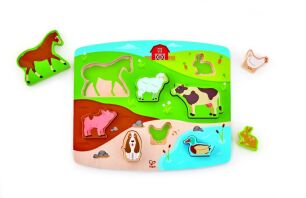 Hape Puzzle & Play Ξύλινο Παζλ Ζωάκια Φάρμας (E1454A)