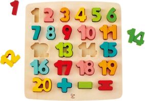 Hape Happy Puzzles Ξύλινο Παζλ Αριθμοί Chunky Number Math Peg (E1550A)
