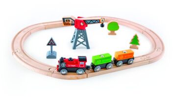 Hape Railway Ξύλινο Cargo Delivery Τρένο Set (E3731A)
