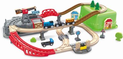 Hape Rainway Ξύλινος Σιδηρόδρομος Builder Set (E3764)