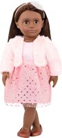 Our Generation Κούκλα Riya With Pink Glitter Dress (BD31253Z)