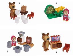 PlayBIG Bloxx Masha & The Bear Starter Set-4 Σχέδια (800057090)