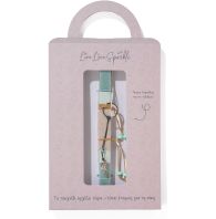 Λαμπάδα Δερμάτινο Μπρελόκ Gun Metal Φτερό 3.6cm (ML26056)