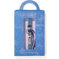 Λαμπάδα Δερμάτινο Μπρελόκ Επάργυρο Μάτι Navy 2cm (ML26060)