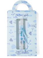 Λαμπάδα Δερμάτινο Μπρελόκ Επάργυρο Ψαροκκόκαλο 3.85cm (ML26064)