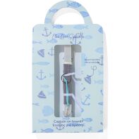 Λαμπάδα Δερμάτινο Μπρελόκ Επάργυρη Άγκυρα 3.2cm (ML26065)