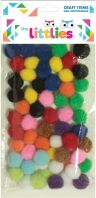 The Littlies Υλικά Χειροτεχνίας  Πομ Πομ Διάφορα Χρώματα 15mm 60Τμχ (000646594)