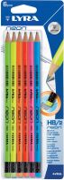 Lyra Μολύβι Neon Με Γόμα HB 6Τμχ (0013000)