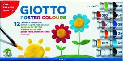 Giotto Τέμπερα 12ml-12 Χρώματα (358000)
