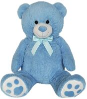 Λούτρινη Αρκούδα 100cm Ροζ-Σιέλ-2 Σχέδια (B1289)