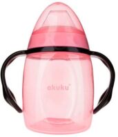 Akuku Εκπαιδευτικό Ποτηράκι Με Χερούλια 6m+ 280ml Ροζ (A0429)
