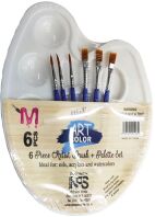 Παλέτα Ζωγραφικής Οβάλ & 6 Πινέλα (Σ1512)