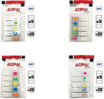 Sticky Notes Pet Διάφανοι 15x7cm 5Τμχ-5 Σχέδια (Σ3127)