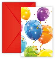 Προσκλήσεις Sparkling Balloons 6Τμχ (88153)