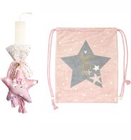 Λαμπάδα Με Σακίδιο Πλάτης Αστέρι Ροζ (ΠΛ073)