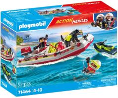Playmobil Φουσκωτό Σκάφος Πυροσβεστικής Με Θαλάσσιο Scooter (71464)
