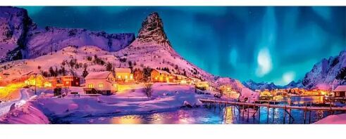 Παζλ 1000 H.Q. Panorama-Πολύχρωμη Νύχτα Πάνω Από Τα Νορβηγικά Νησιά (1220-39870)