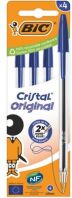 Bic Στυλό Cristal Μπλε-4Τμχ (516332)