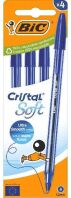 Bic Στυλό Cristal Soft Μπλε-4Τμχ (516341)