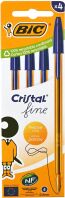 Bic Στυλό Cristal Fine Μπλε-4Τμχ (516338)
