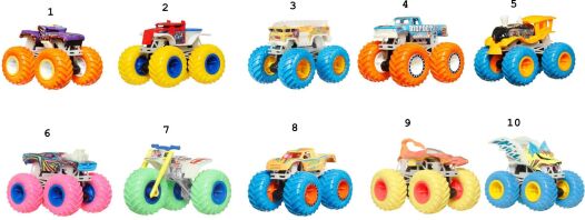 Hot Wheels Monster Trucks Glow-In-The-Dark-10 Σχέδια (JFX08)