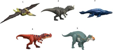 Jurassic World Rebirth Δεινόσαυροι Με Κινούμενα Μέλη,Λειτουργία Επίθεσης & Ήχους-5 Σχέδια (JGB87)