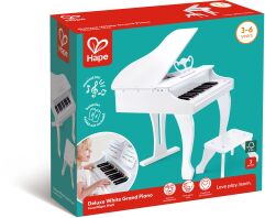 Hape Early Melodies Ξύλινο Πιάνο 30 Κλειδιά Deluxe-White (E0338)