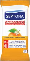 Septona Αντιβακτηριδιακά Μαντηλάκια Refresh Άνθος Πορτοκαλιού-15Τμχ (1108030015044)