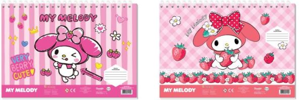 My Melody Μπλοκ Ζωγραφικής 23x33 40 Φύλλων Με Αυτοκόλλητα Στένσιλ-2 Σχέδια (000490299)