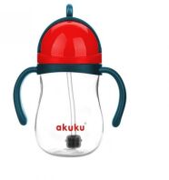 Akuku Ποτηράκι Με Καλαμάκι & Βαρίδι 9m+ Red-Navy Blue (A0164)