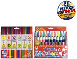 Μαρκαδόροι Χονδροί Mr Color-24 Χρώματα (Σ0305)