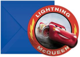 Προσκλήσεις Με Κόπτη Και Φάκελα Cars 3 6Τμχ (89472)